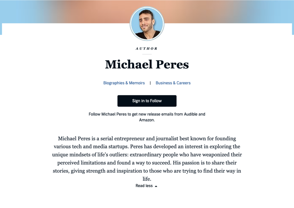 Michael Peres, Book on Audible